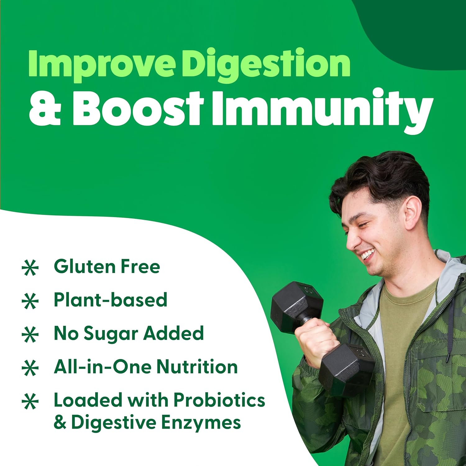 Organic Superfood Greens Powder - Cocoa Chocolate | Super Greens Fruit & Vegetable Supplement | Over 20 Greens, Fruits & Veggies, Fiber, Probiotics & Digestive Enzymes | 30 Servings : Health & Household