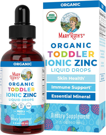 Usda Organic Toddler Liquid Zinc Drops By Maryruth'S | Zinc Sulfate | Immune Support Supplement| Skin Health | Vegan | Formulated For Ages 1-3 | Delicious Berry Flavor | 1 Month Supply | 2 Fl Oz