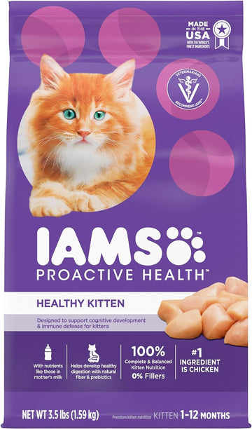 IAMS Proactive Health Healthy Kitten Dry Cat Food with Chicken, 3.5 lb. Bag
