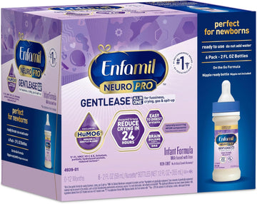 Enfamil Neuropro Gentlease Baby Formula, Brain Support That Has Dha, Humo6 Immune Blend, Designed To Reduce Fussiness, Crying, Gas & Spit-Up In 24 Hrs, 2 Fl Oz, 6 Liquid Bottle