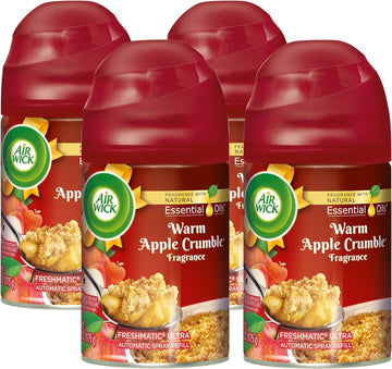 Air Wick Freshmatic Automatic Spray with Refill Air Freshener, Warm Apple Crumble, 4 Count