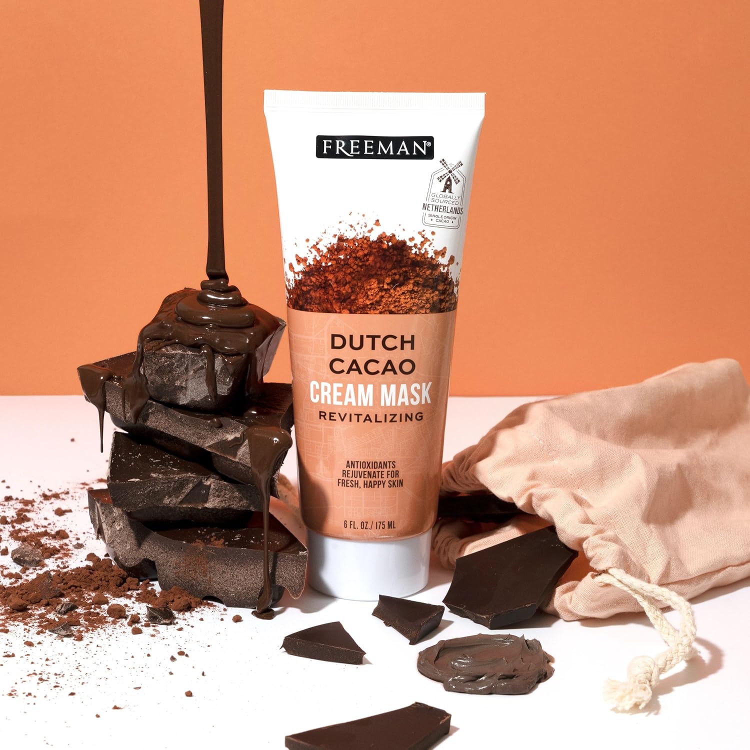 Freeman Exotic Blends Dutch Cacao Cream Face Mask, Antioxidant Rich, Rejuvenating Facial Mask Restores Skin, Chocolate Aroma, Clean Skincare, For All Skin Types, 6 fl. oz./175 ml. Tube : Beauty & Personal Care