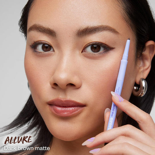 Kosas Soulgazer Gel Eyeliner (Cosmic) - Waterproof, Smudge-Proof Pen With Hyaluronic Acid - Retractable Eyeliner Pencil With Sharpener & Smudger, Long-Lasting - Deep Aqua Satin