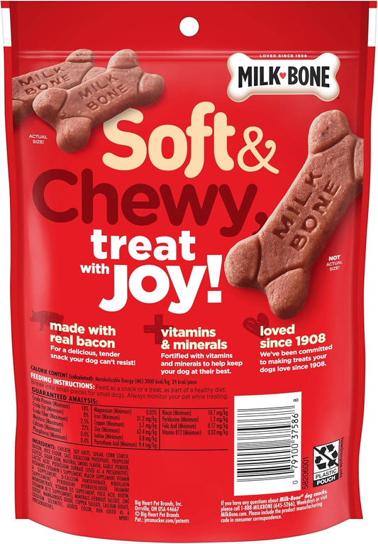 Milk-Bone Soft & Chewy Dog Treats, Bacon Recipe, 5.6 Ounce (Pack Of 10), Made With Real Bacon
