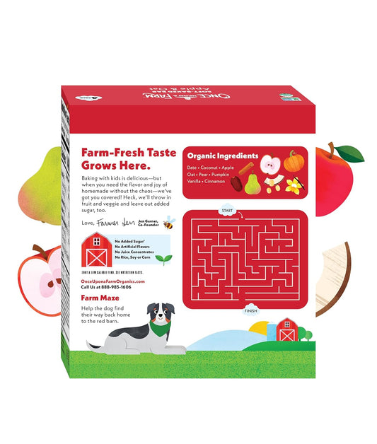 Once Upon A Farm Organic Soft Baked Kids' Bars, Apple & Oat | 8 Boxes, 32 Total Bars