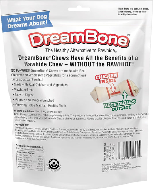 Dreambone Vegetable & Chicken Dog Chews, Rawhide Free, Small, 10-Count