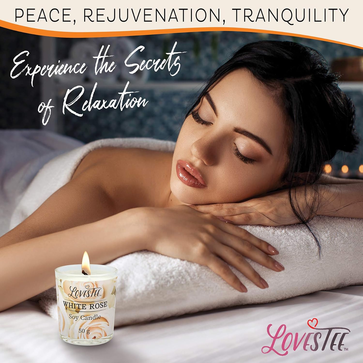 Lovestee White Rose Spa Gift Basket For Women & Men, Luxury Spa Essentials, Body Lotion, Shower Gel, Bubble Bath, Bath Salt, Towel, Soap, Oil, Candle, Gloves