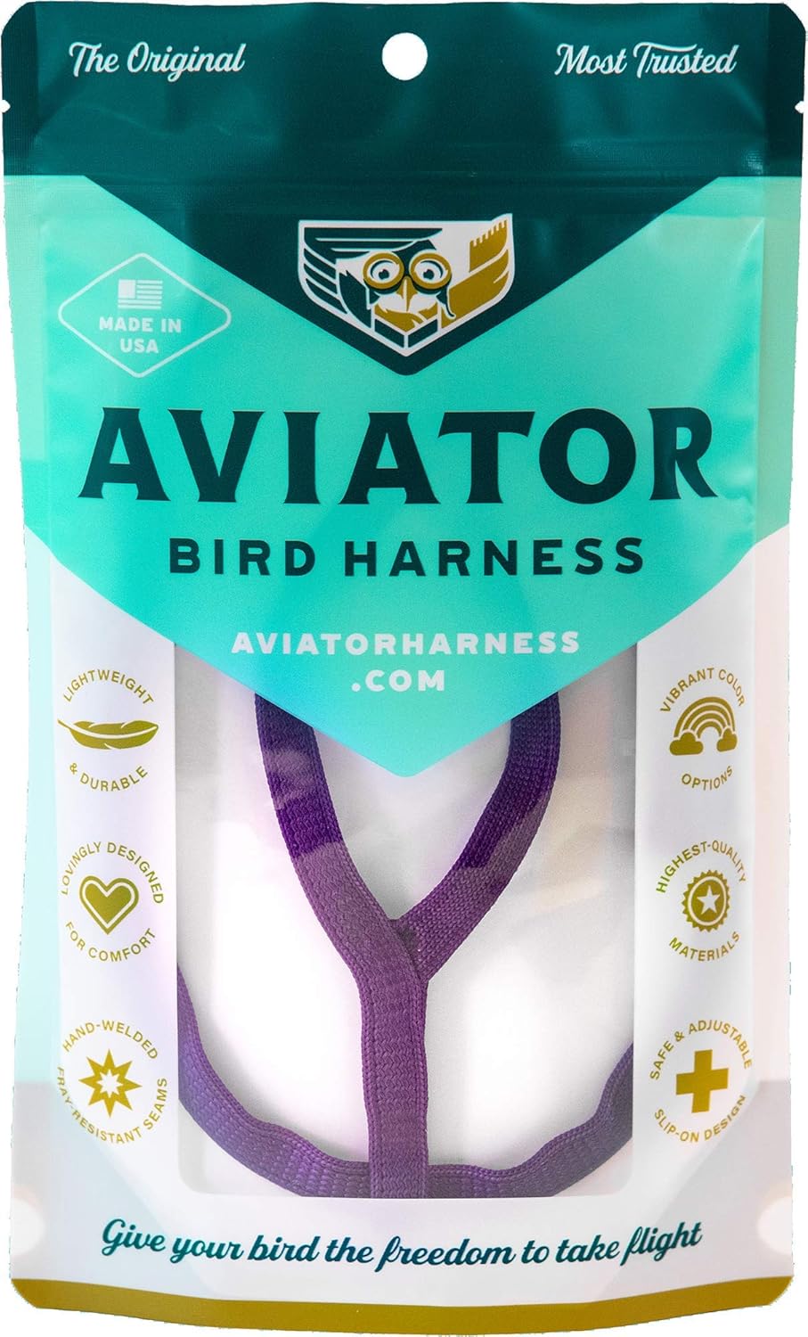 The AVIATOR Pet Bird Harness and Leash: Medium Purple?857867001257