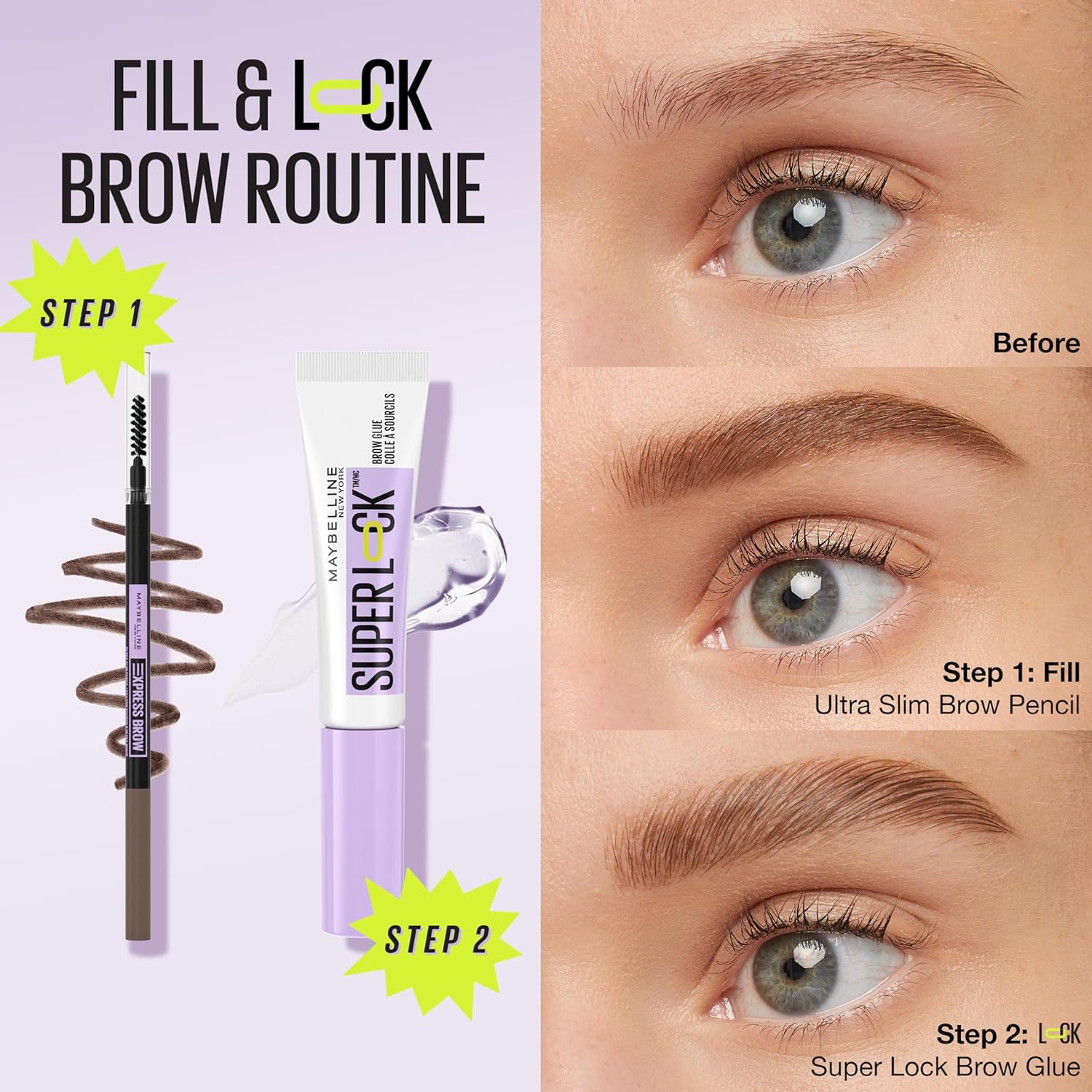 Maybelline Express Brow Ultra Slim Eyebrow Makeup, Brow Pencil with Precision Tip and Spoolie for Defined Eyebrows, Black Brown, 1 Count : Beauty & Personal Care