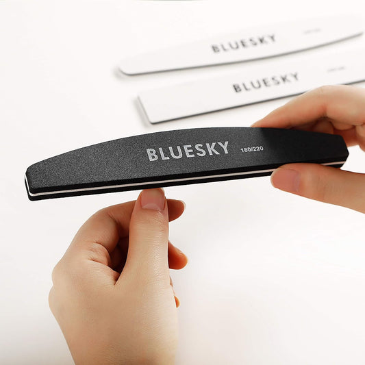 Bluesky Nail Buffer Curved, Professional Nail Tool For Gel Nails, Double Sided Dual Grade Grit 100/180, Manicure And Pedicure Accessories