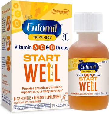 Enfamil Prenatals & Baby Vitamins Tri-Vi-Sol Vitamin A, C & D Multi-Vitamin Drops for Infants, Supports Growth & Immune Health, 50 mL Dropper Bottle,1.69 Fl Oz (Pack of 1),MJ-030