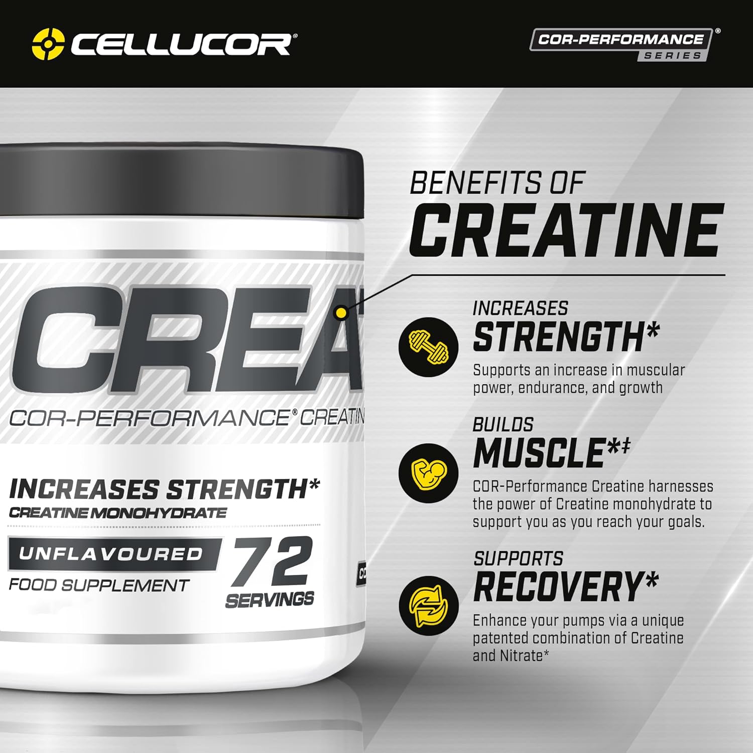 Cellucor Pre Workout & Creatine Bundle, C4 Original Pre Workout Powder, Icy Blue Razz, 30 Servings + Cor Performance Creatine Powder, 72 Servings : Health & Household