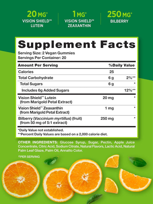 Nature'S Truth Lutein & Zeaxanthin Gummies | 20Mg | Vegan, Non-Gmo & Gluten Free Supplement | 40 Count | Orange Flavor