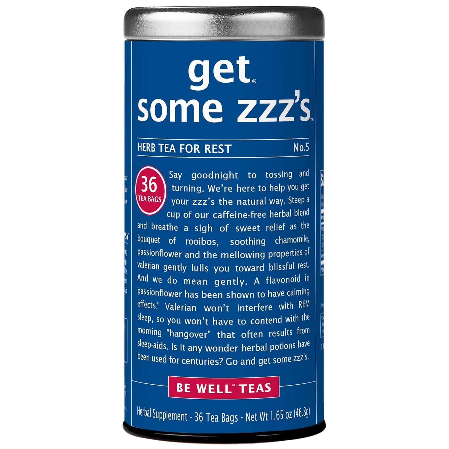 The Republic Of Tea, Get Some Zzz’S – No. 5 Herb Tea For Rest, No Caffeine, 36 Tea Bags