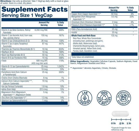 Solaray Once Daily High Energy Multivitamin, Immune System And Energy Support, Whole Food And Herb Base Ingredients, Men’S And Women’S Multi Vitamin, 120 Servings, 120 Vegcaps