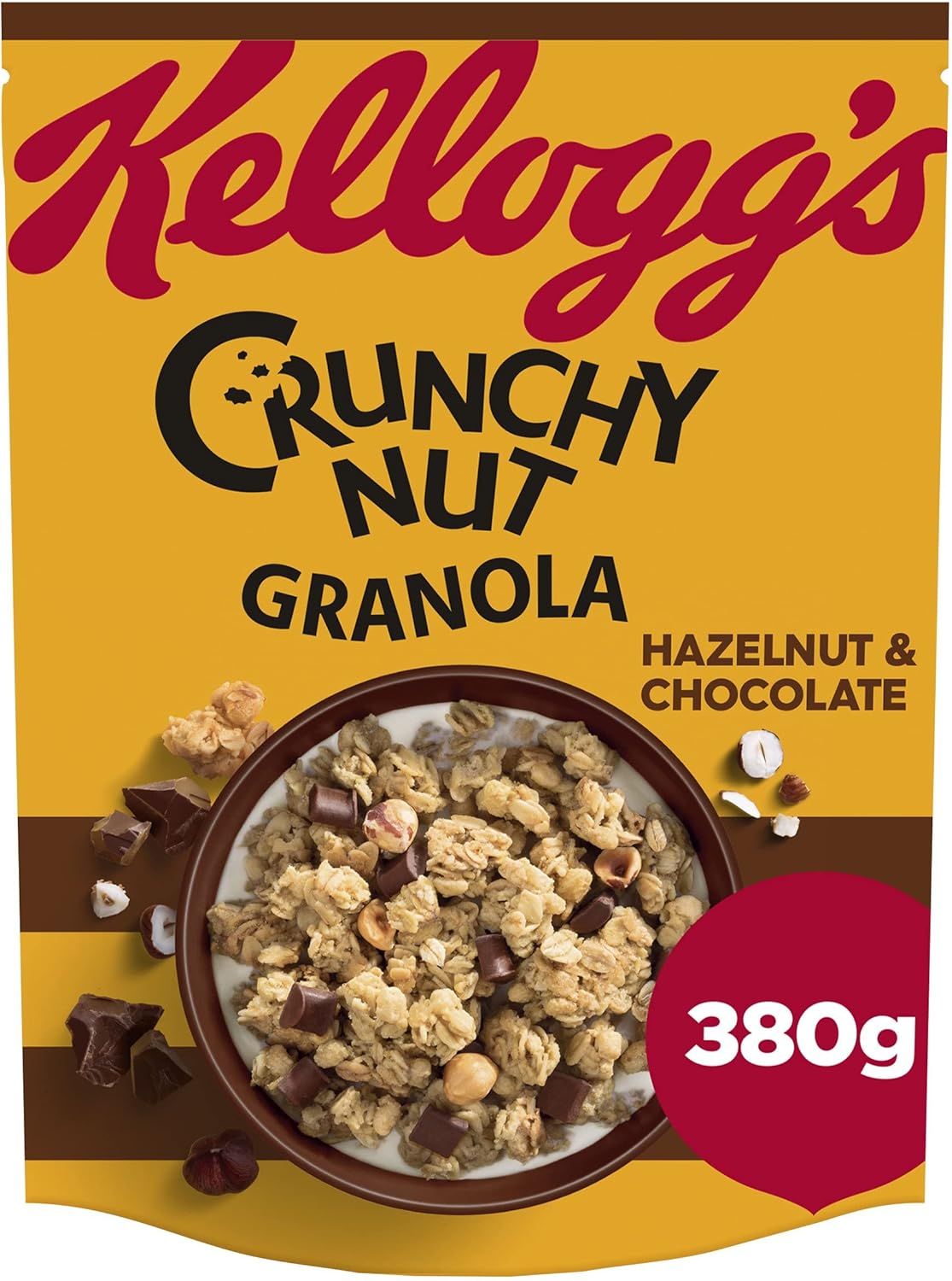 Kellogg'S Crunchy Nut Hazelnut & Chocolate Granola Bag, 380G
