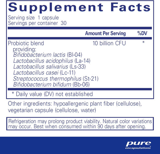 Pure Encapsulations Probiotic G.I. - Shelf Stable Probiotic for Intestinal Health & Gastrointestinal Support - with Lactobacillus & Bifidobacterium Probiotic - 30 Capsules