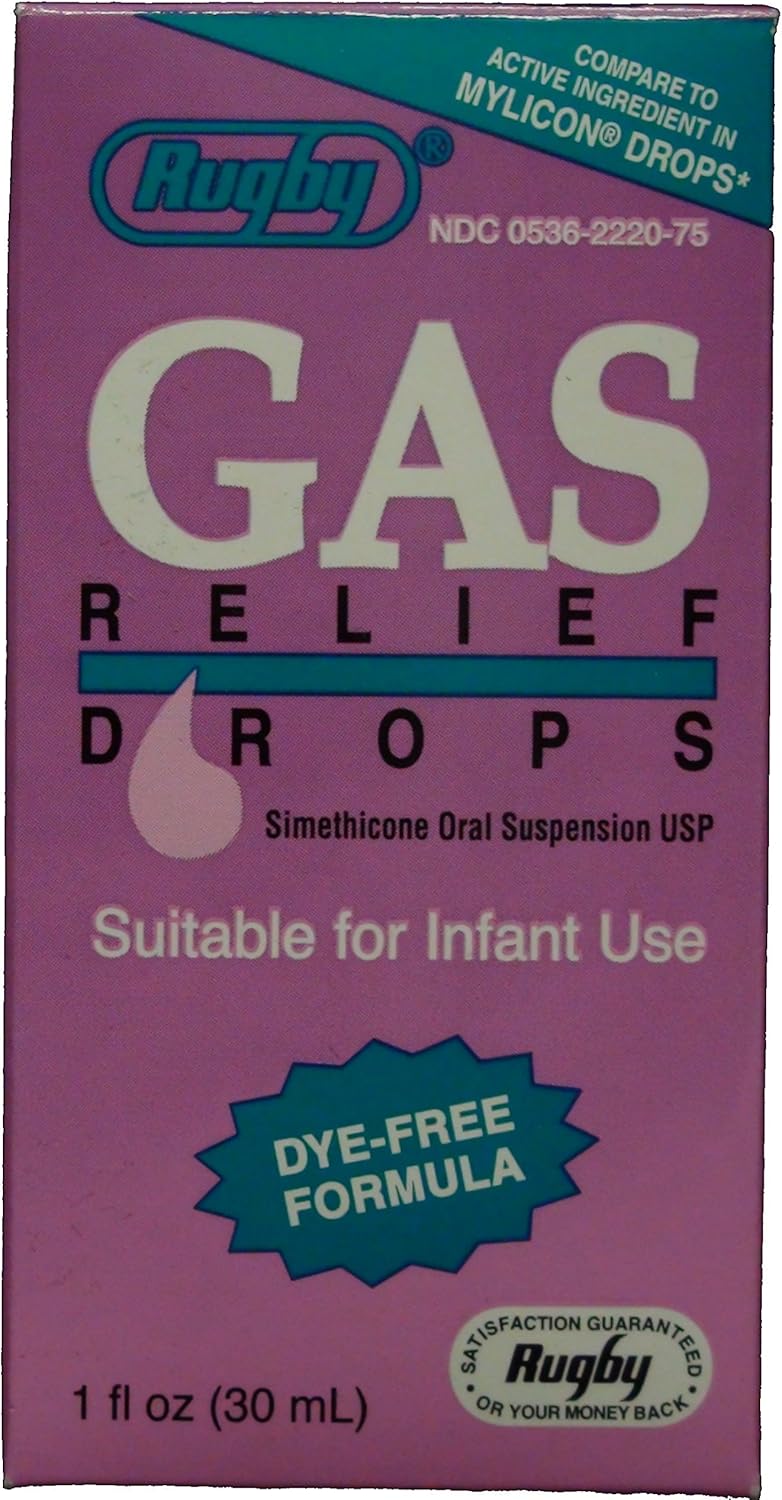 Newborns, Infants & Children Gas Relief Simethicone 20 mg/0.3ml Drops Dye Free Generic for Mylicon 1 oz (30ML) 2 PACK Total 2 oz : Health & Household