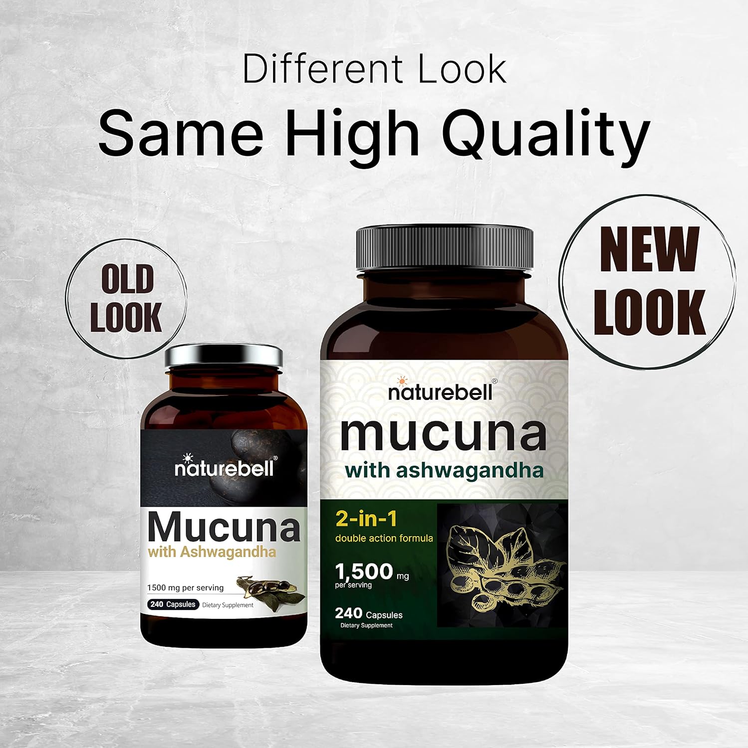 Mucuna Pruriens Capsules, Triple Strength 1500mg Per Serving, 2 in 1 Formula, Made with Mucuna and Ashwagandha, 240 Capsules, Potent Seed Extract, Positive Mood, Relaxation & Restoration Support : Health & Household