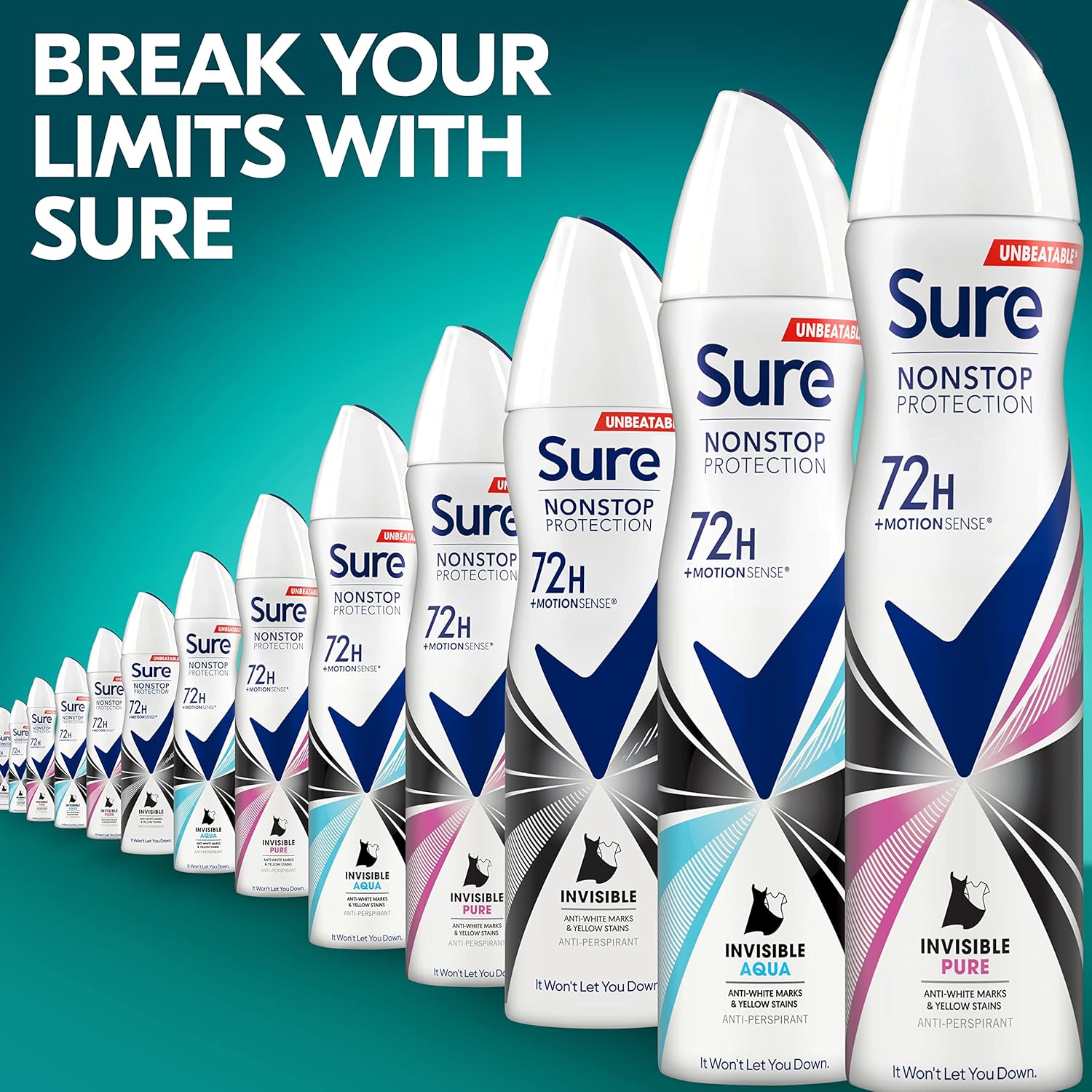 Sure Invisible Black and White Nonstop Protection deodorant Spray, Protects Against White Marks and Yellow Stains, Anti-perspirant Deodorant, Aerosol, 72h Protection Against Sweat and Odour, 150 ml : Amazon.co.uk: Beauty