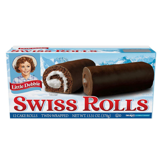 Little Debbie Swiss Rolls, 96 Twin-Wrapped Cake Rolls, Brown, 12 Count (Pack Of 16)