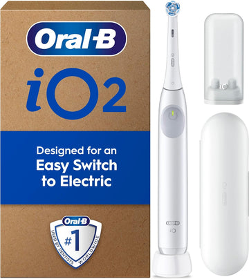 Oral-B Io2 Night Black Electric Toothbrush, 1 Toothbrush Head, 1 Travel Case, Designed By Braun