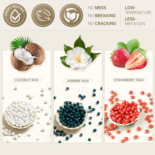 Lifestance Wax Beads Set, 4 Kinds Of Waxing Beads, Hard Wax Beans With 44 Items, Perfect For Any Waxing Warmers For Hair Removal For Brazilian Bikini, Face, Armpit