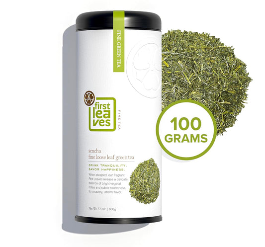 Loose Leaf Green Sencha Tea (100 Grams), Organic Japanese Green Tea Loose Leaf, Organic Green Tea Loose Leaf By First Leaves, 100 Grams