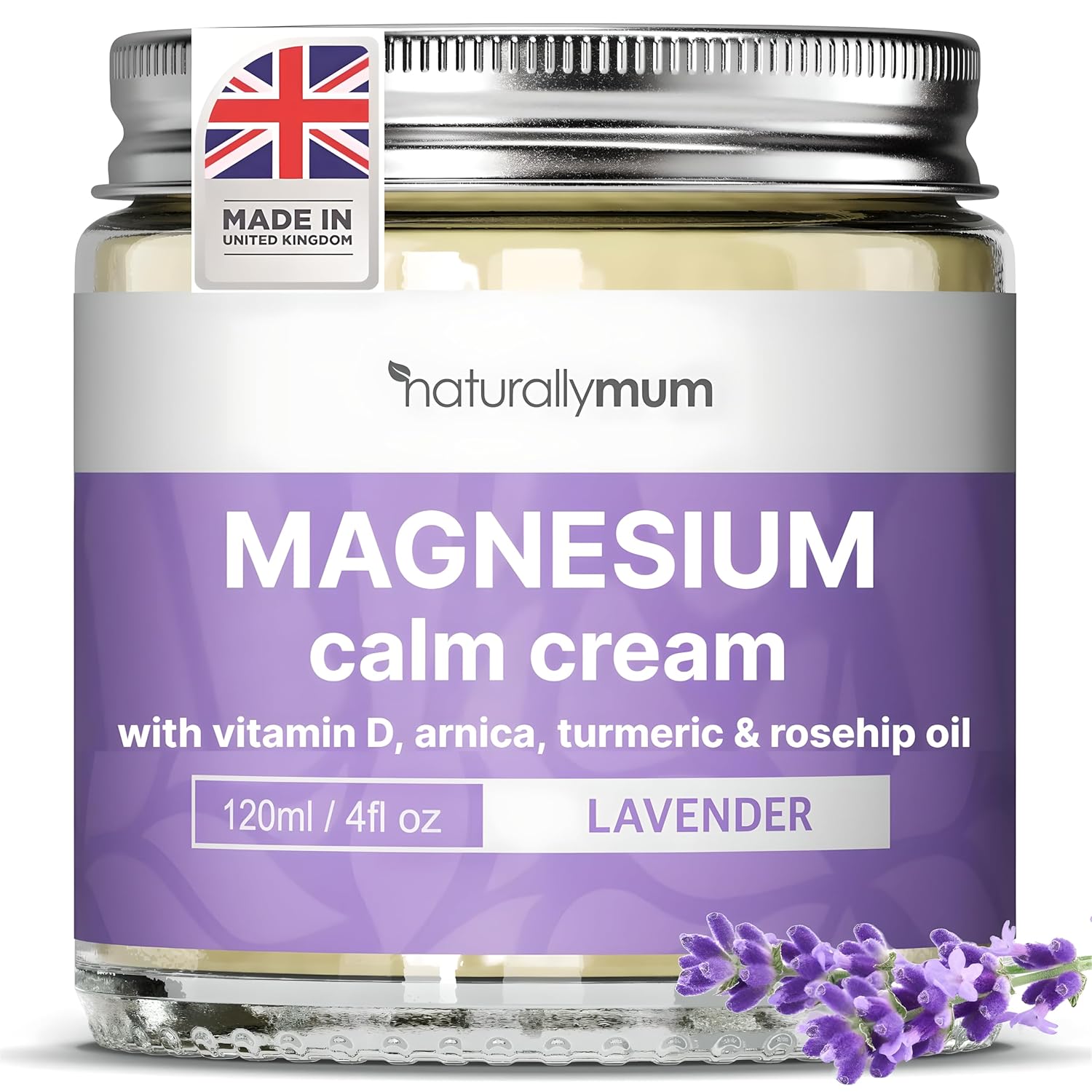 Magnesium Cream With Vitamin D3 [4 Fl Oz] - Magnesium And Vit D Lotion - Turmeric & Arnica Calm Cream - Magnesium And Vit D3 - Lavender