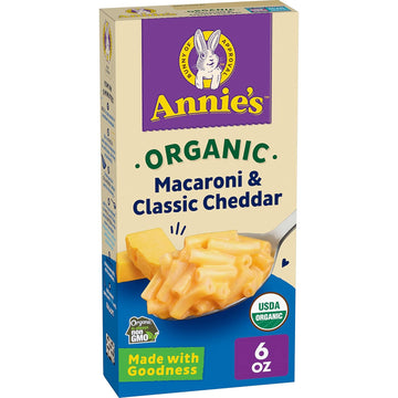 Annie’S Macaroni Classic Cheddar Organic Mac And Cheese Dinner With Organic Pasta, 6 Oz