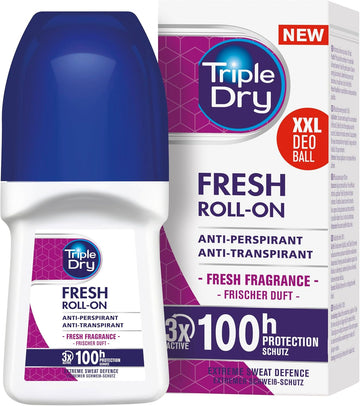 Triple Dry Women | With Charcoal Anti-Perspirant Roll On 50Ml | 72-Hour Protection Against Excessive Sweating | Fights Odour | Triple Active Formula | Clinically Proven | Female (Pack Of 2)