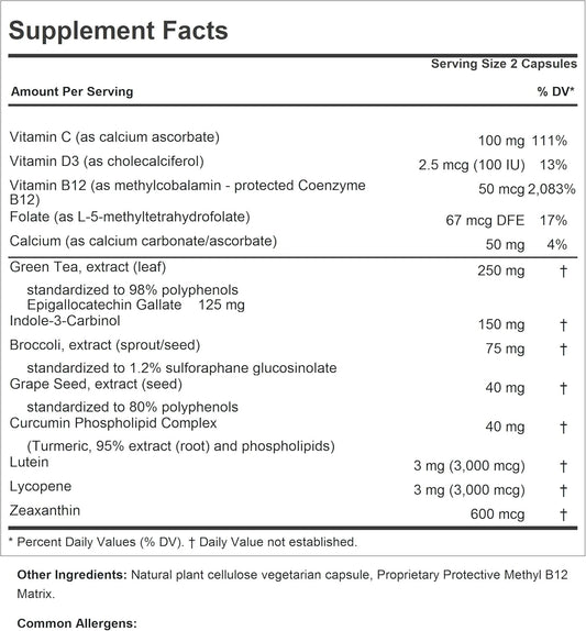 Andrew Lessman Breast Health 180 Capsules - Provides Protective Compounds For Natural Support Of The Delicate Tissue Of The Breast, With Indole-3-Carbinol, Sulforaphane, Green Tea Extract, And More