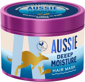 Aussie Deeep Moisture Hair Mask 500ml, Rehydrates, Nourishes and Deeply Conditions Dry, Thirsty, Brittle Hair, Infused with Jojoba, Avocado and Australian Macadamia Nut Oils, Vegan and Cruelty-Free