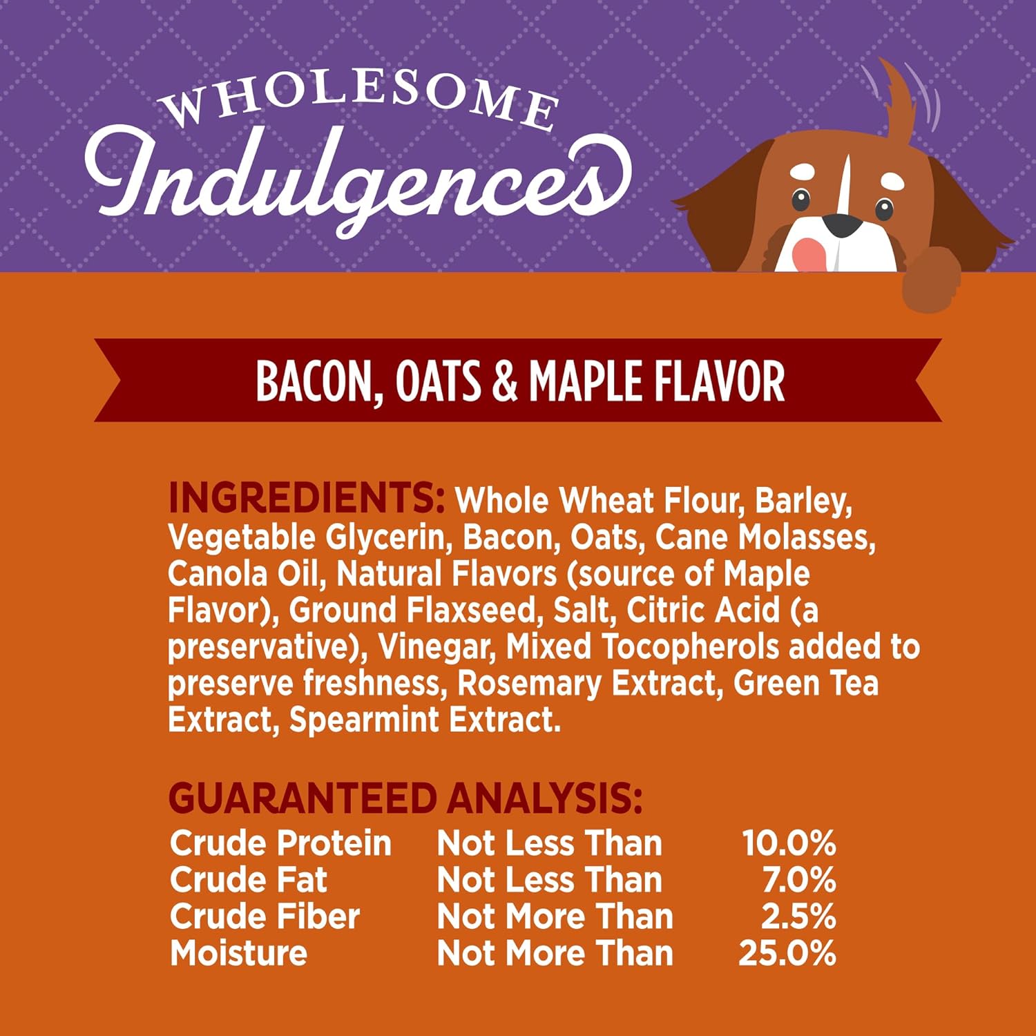 Old Mother Hubbard Wellness Wholesome Indulgences Bacon, Oats & Maple Flavor Natural Dog Treats, 10 Ounce Bag