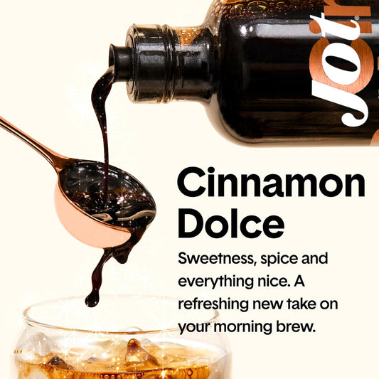 Jot Coffee Concentrate (Cinnamon Dolce) High Caffeine Cold Brew Coffee Concentrate Liquid For Iced Coffees, Instant Espresso, Hot Or Cold Instant Coffees - Makes 14 Cups, 150Mg Caffeine/Tbsp, No Sugar
