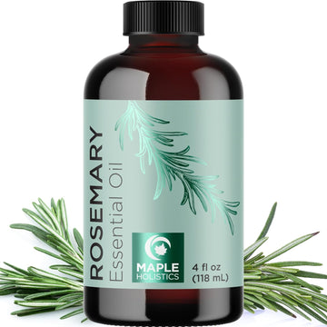 Pure Rosemary Essential Oil with Dropper - Undiluted Rosemary Oil for Hair Skin and Nails and Refreshing Aromatherapy Oil for Diffusers - Rosemary Essential Oil for Cleansing Dry Scalp Care 4oz
