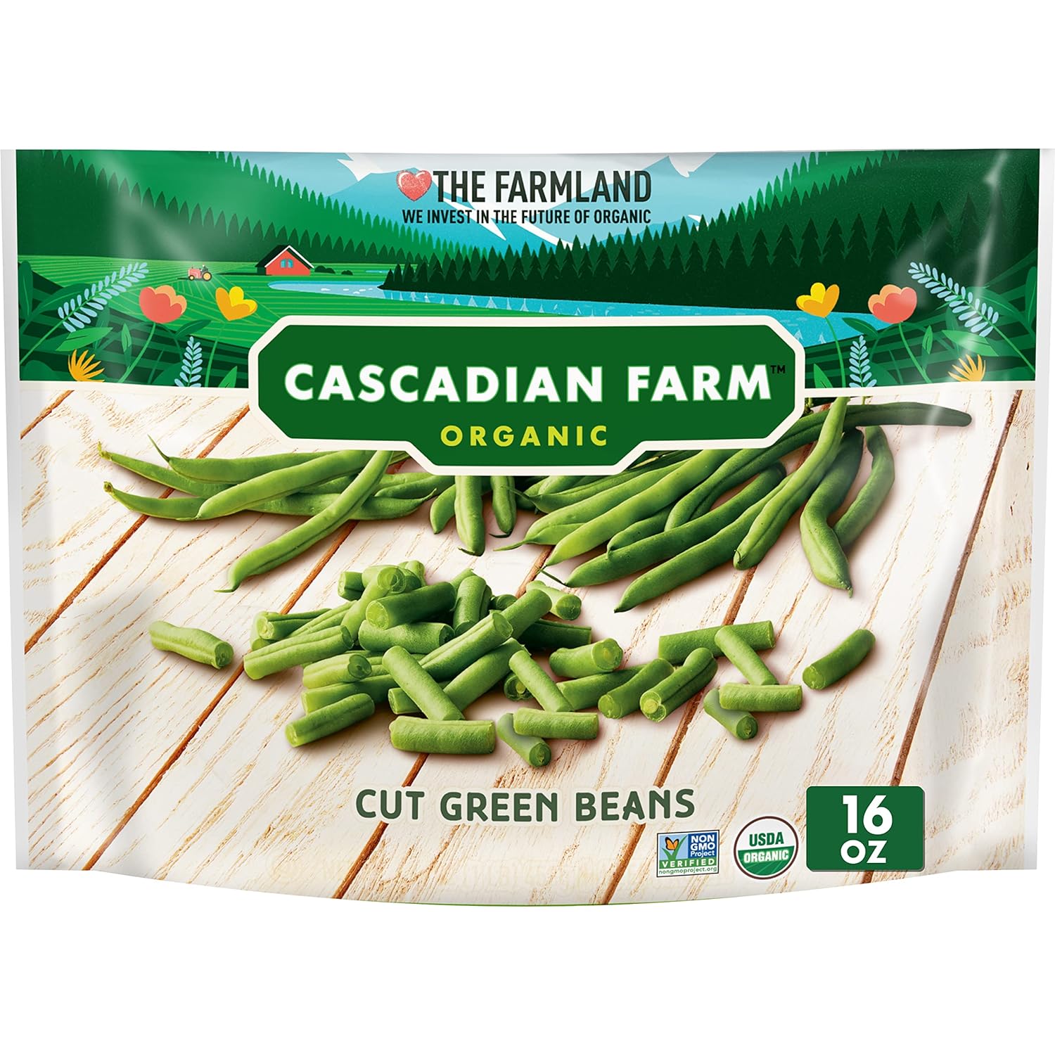 Cascadian Farm Organic Cut Green Beans, Non-GMO, Frozen Vegetables, 16 oz