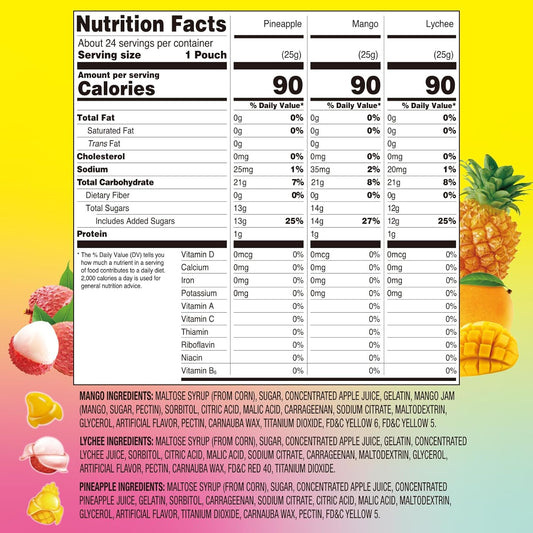 Amos 4D Gummy Candy Strawberry Burst - Fruity, Jelly-Filled, Natural Flavor - Resealable 2.29oz Bag (Pack of 3)