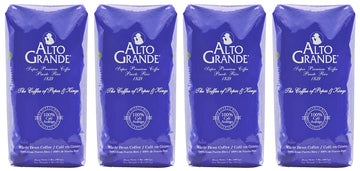 Alto Grande Super Premium Coffee Whole Bean, Medium Dark Roast, 2 Pound Bag (Pack Of 4)