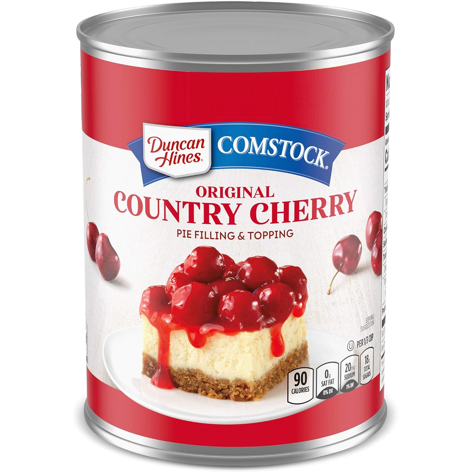 Duncan Hines Comstock Original Pie Filling & Topping, Country Cherry, 21 Ounce (Pack Of 8)