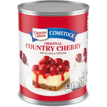 Duncan Hines Comstock Original Pie Filling & Topping, Country Cherry, 21 Ounce (Pack Of 8)