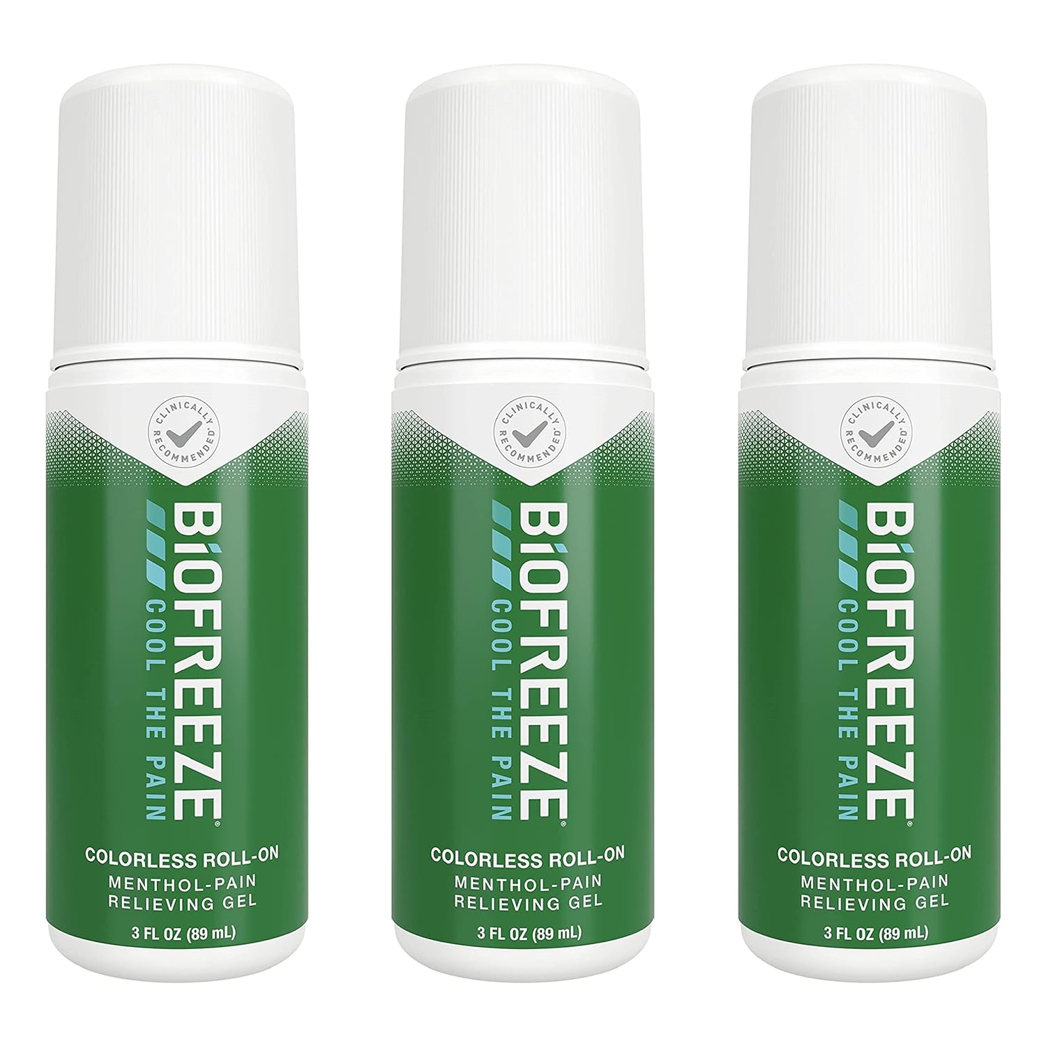 Biofreeze Pain Relief Roll-On, Arthritis Pain Reliver, Knee & Lower Back Pain Relief, Sore Muscle Relief, Neck Pain Relief, FSA Eligible, 3 Pack (3 FL OZ Biofreeze Menthol Roll-On)