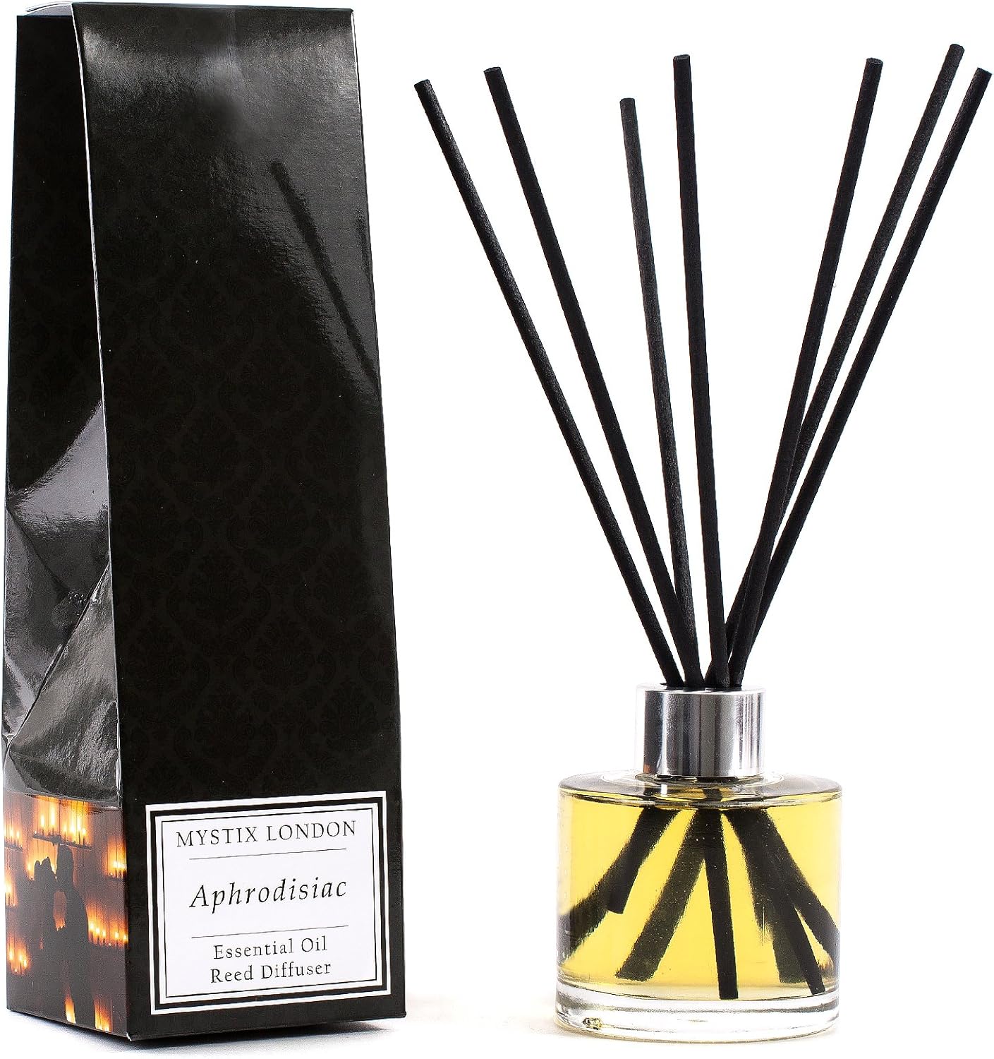 Mystix London | Aphrodisiac Essential Oil Blend Oil Reed Diffuser | 100Ml | Best Aroma For Home, Kitchen, Living Room And Bathroom | Perfect As A Gift | Refillable