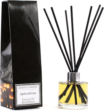 Mystix London | Aphrodisiac Essential Oil Blend Oil Reed Diffuser | 100ml | Best Aroma for Home, Kitchen, Living Room and Bathroom | Perfect as a Gift | Refillable