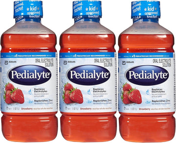 Pedialyte Oral Electrolyte Solution - Strawberry - 1 Lt (Strawberry, 3 Pack)