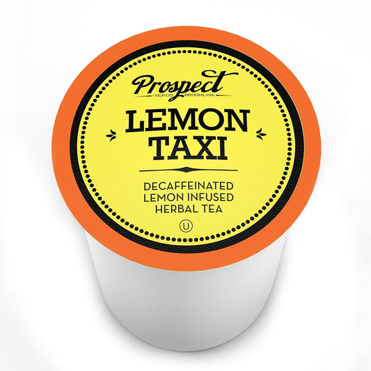 Prospect Tea Decaffeinated Lemon Taxi Herbal Tea Pods Compatible With K Cup Brewers Including 2.0, 40 Count