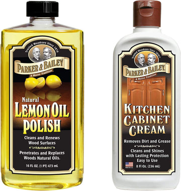 Parker and Bailey Natural Lemon Oil Polish Bundled with Kitchen Cabinet Cream