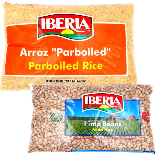 Iberia Long Grain Parboiled Rice, 5 lb. + Iberia Pinto Beans, 4 lb. : Grocery & Gourmet Food