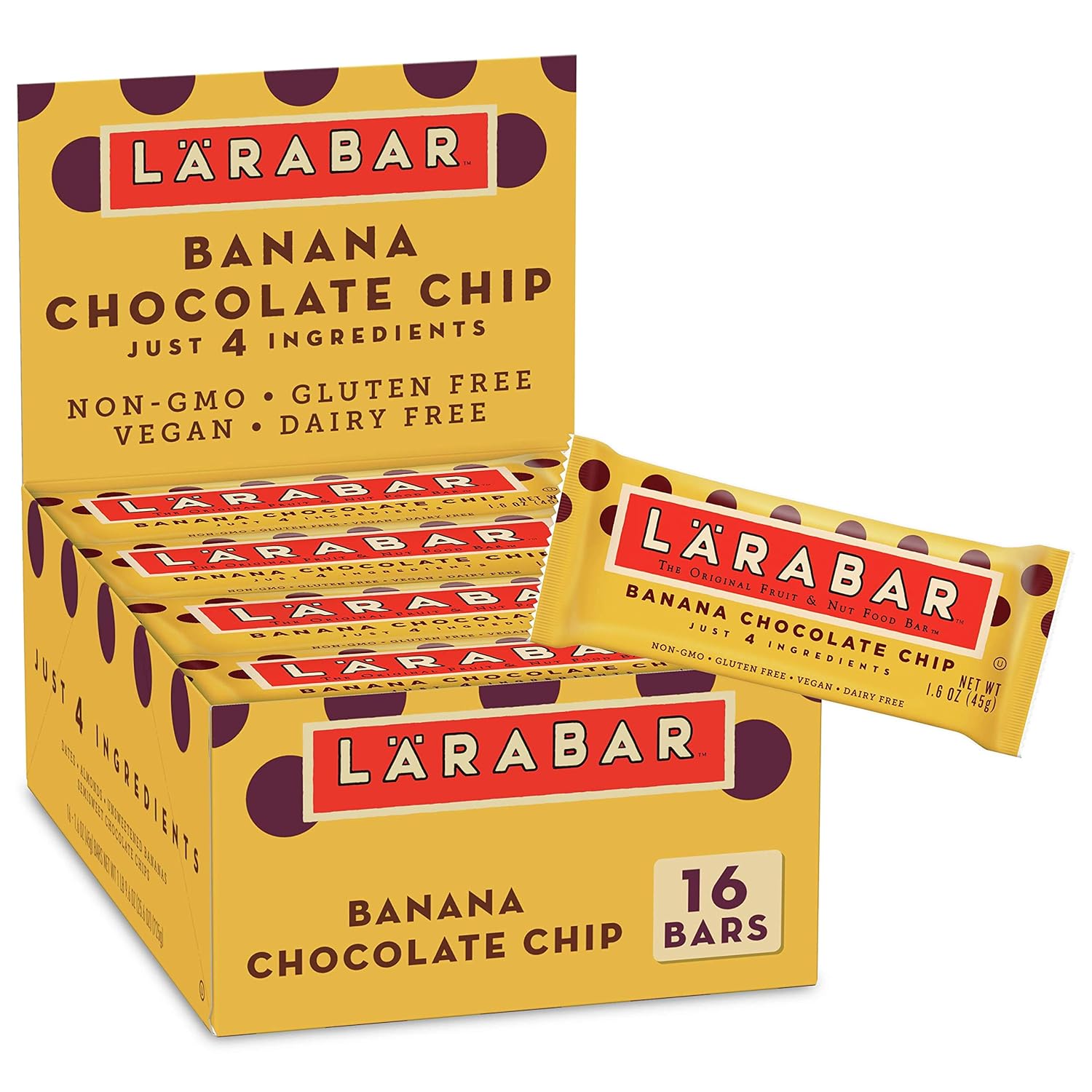 Larabar Banana Chocolate Chip, Gluten Free Vegan Fruit & Nut Bars, 16 Ct