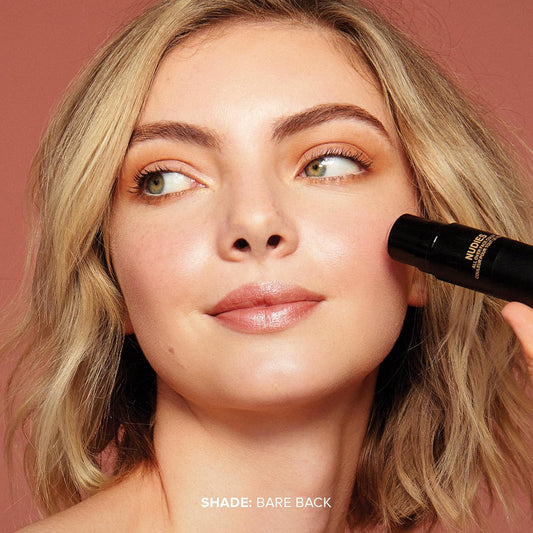 Nudestix Nudies Blush Stick W/Blending Brush, 3-In-1 Matte Color For Cheeks, Eyes, Lips, Creamy Makeup For Natural, Healthy, Youthful Look, 0.25 Oz (7G) (Bare Back)